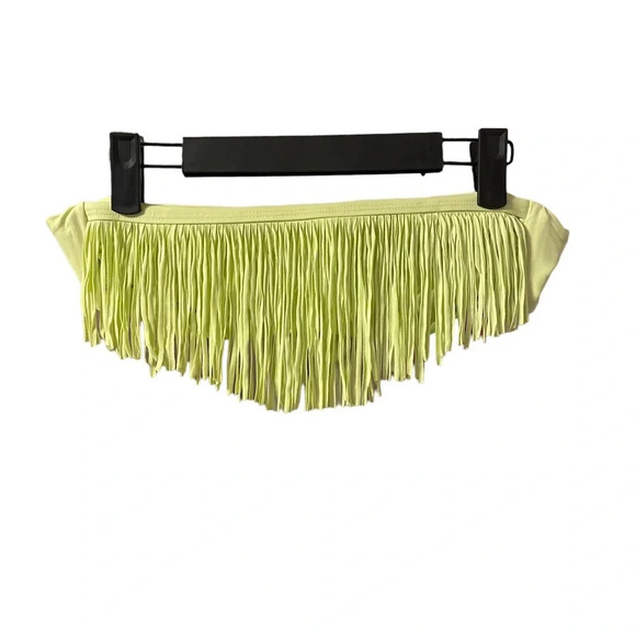 L*SPACE YELLOW BANDEAU FRINGE BIKINI TOP - Picture 1 of 3